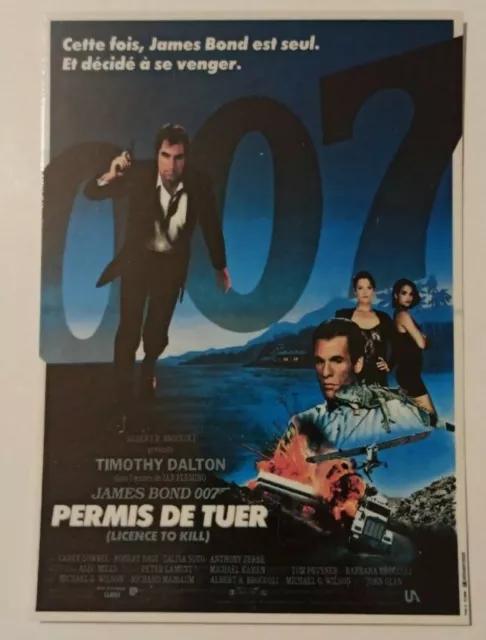 carte postale cinéma James Bond Licence to kill Permis de tuer