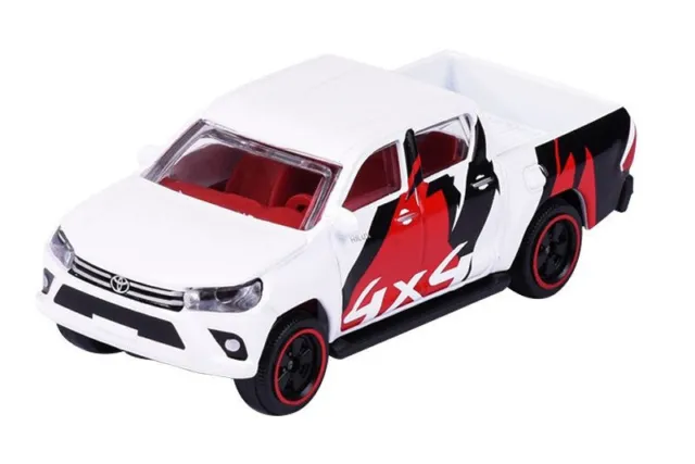 Majorette Toyota Hilux Revo White Racing Cars 1:64 Scale 3 Inch Toy Car