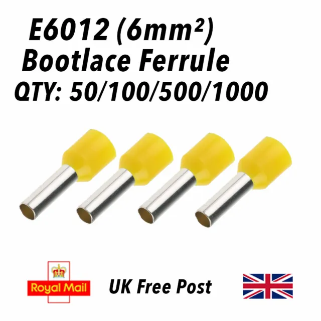 E6012 Insulated pin wire end terminal wire ferrules / Bootlace Ferrule 6mm²