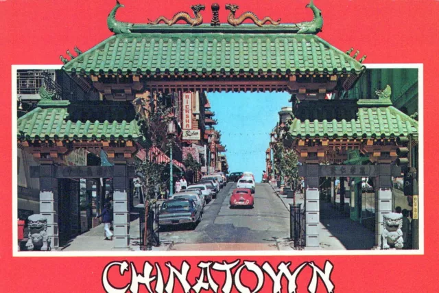 Vintage Postcard Continental Size Chinatown Street Scene San Francisco