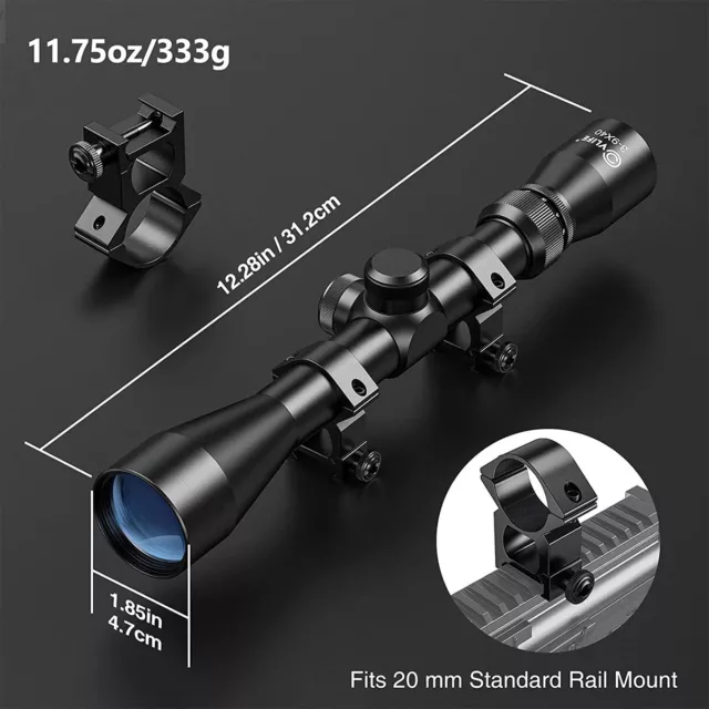 CVLIFE 3-9x40 Hunting Rifle Scope Optics R4 Reticle Crosshair Tactical Scope USA 3