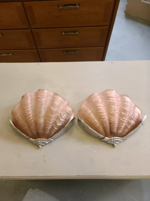 Pair Of Art Deco Clam Shell Wall Lights