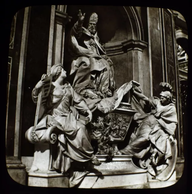 Magic Lantern Slide TOMB OF GREGORY XIII ST PETERS C1910 PHOTO . ROME ITALY