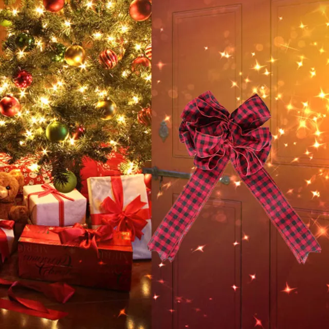 Décor De Noël Cime D'arbre En Toile Jute Arcs D'emballage Cadeau