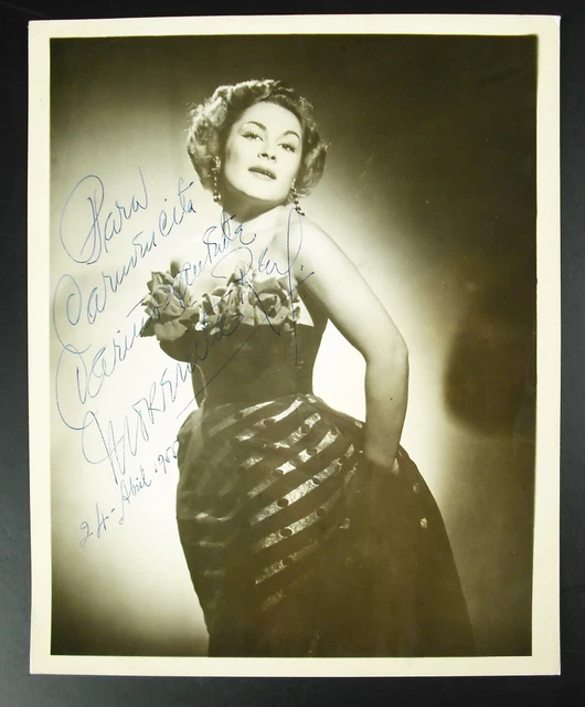 Autografo Fotografia Firmata 24 Avril 1955 Attrice Morenita Morena Raul Spagnolo