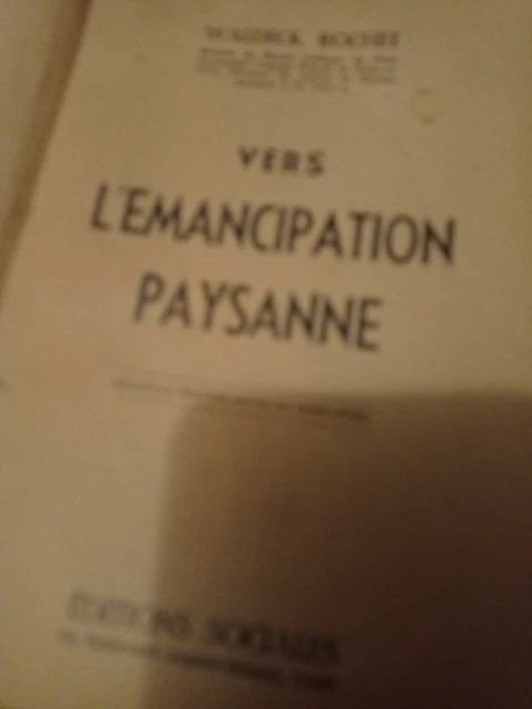 Livre Vers L'émancipation Paysanne Waldeck Rochet  Éditions Sociales 1953