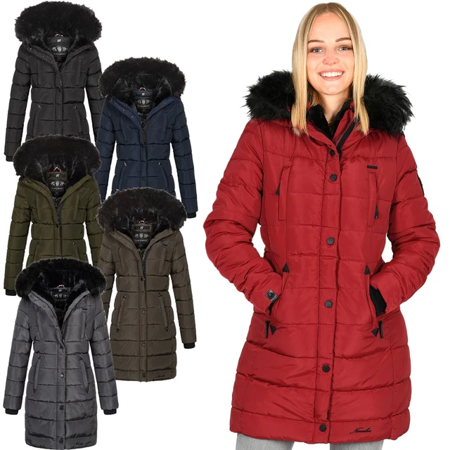 Winterjacke Wintermantel Rot Lang Navahoo Steppmantel Navahoo