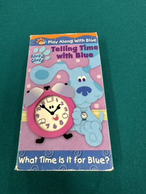 Blues Clues Telling Time With Blue VHS - Nick Jr *Steve Burns* RARE