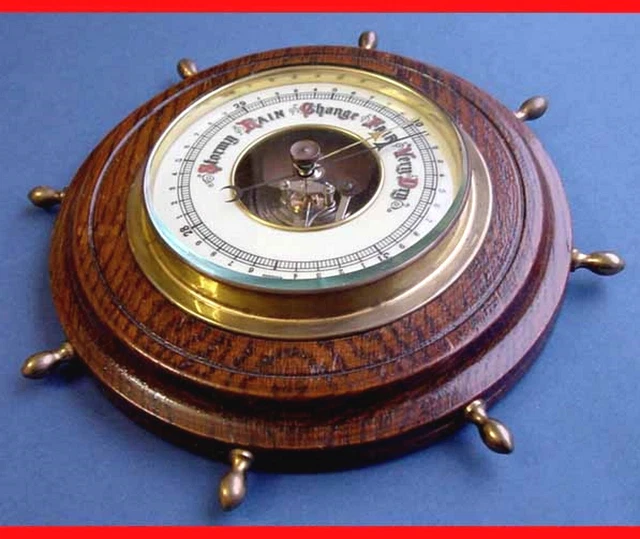 Antiker Wandbarometer Holz sichtbares Werk O761