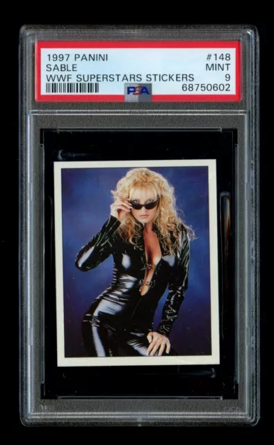 1997 Panini WWF Superstars Sable Stickers #148 PSA 9 Mint Pop 1