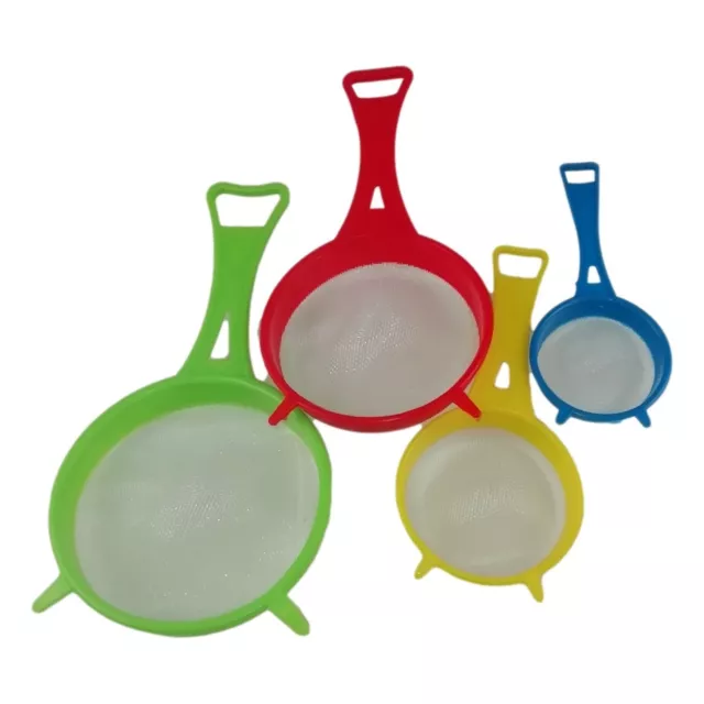 Set de 4 Tamis à Farine Thé Huile Sucre Passoire Maille Filtre Colorés