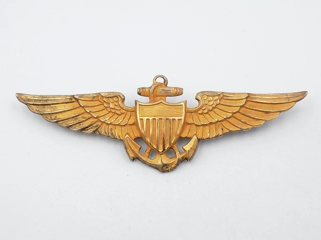 Original Pre-WWII US Navy Naval Aviator Pilot Wings 10kt GF & Sterling