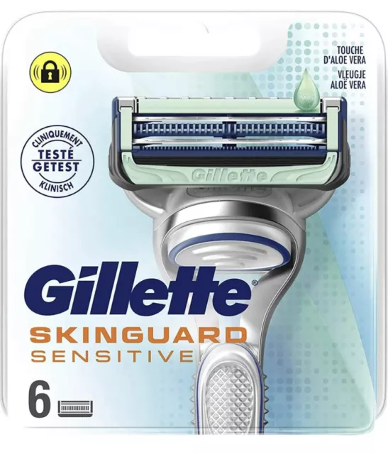 Pack 6 Lames GILLETTE SKINGUARD Sensitive Recharge de Rasoir Gilette Proglide