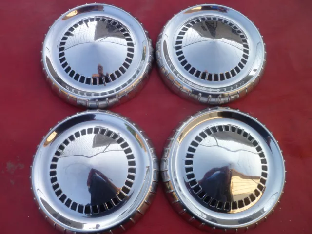 Vintage 1960 Mercury Comet Bottle Cap Dog Dish Poverty Hubcaps Wheel Covers