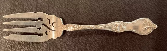 Fabulous Vintage Rogers Sterling Floral Daffodil Serving Fork Pat 1900 No Mono