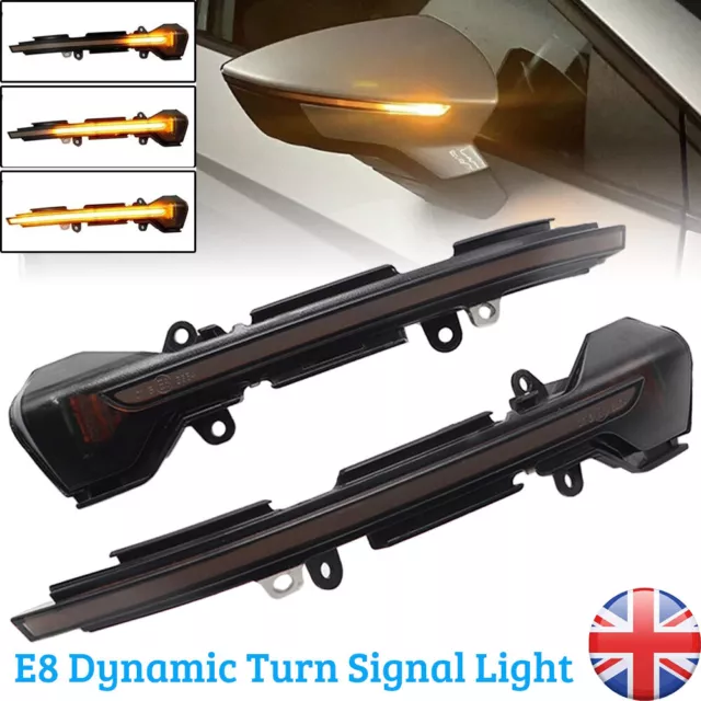 2× Dynamic LED Turn Signal Mirror Light Indicator For Seat Leon MK3 Ibiza 5f 13+