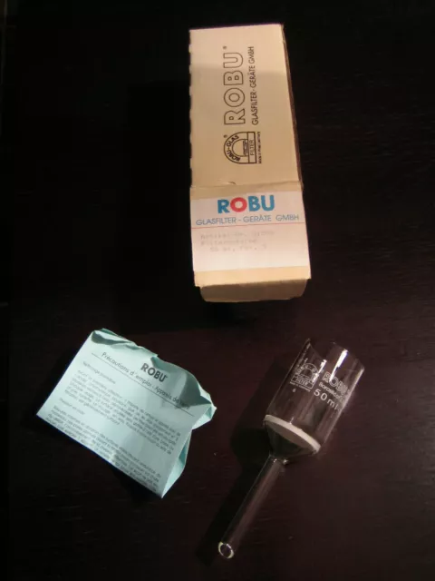 1 x ROBU Filternutsche - Glastrichter / Boro. -Por. 3 -  50ml  OVP-*NEU*