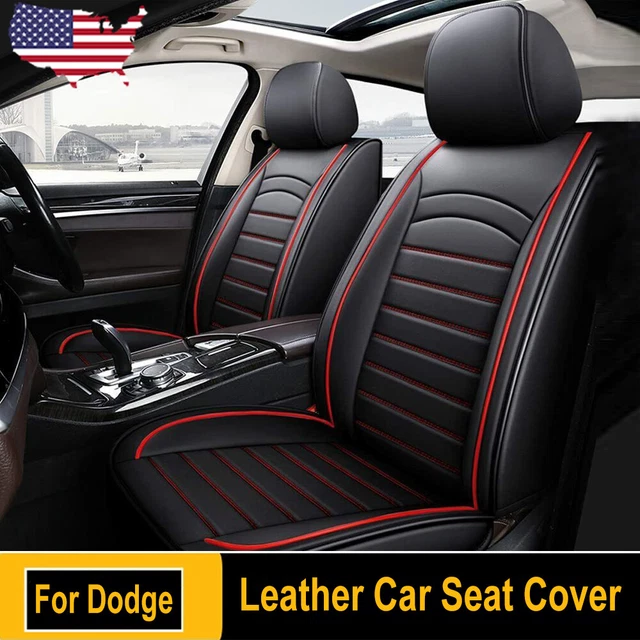 PU Leather Car Seat Covers 2 Front Automotive Seat Cushions For Dodge Breathable