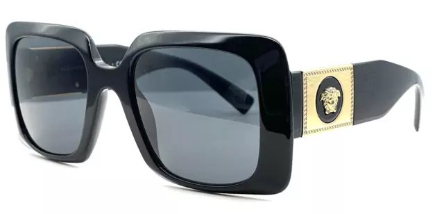 Versace VE4405 GB1/87 Black-Gold/Dark Gray Square Women's Sunglasses