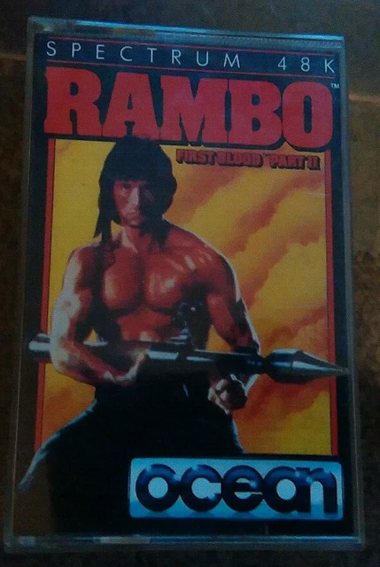 CASSETTE VINTAGE RAMBO First Blood Part II Sinclair ZX Spectrum 48K ...