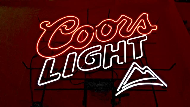 LARGE Rare Coors Light Beer Double Stroke Neon Light Sign 36" x 31" WORKS NICE