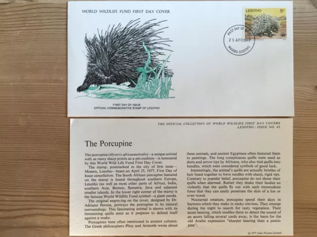 Lesotho 1977 Fdc Wwf 043 Porcupine