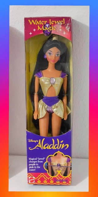 Vintage 1993 Princess Jasmine Aladdin Water Jewel Magic Disney Barbie Doll
