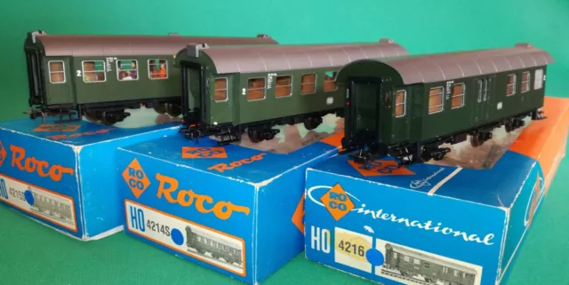 Roco 4214 4215 4216 - Treno DB carrozze 3 assi ricostruite - confez. orig.