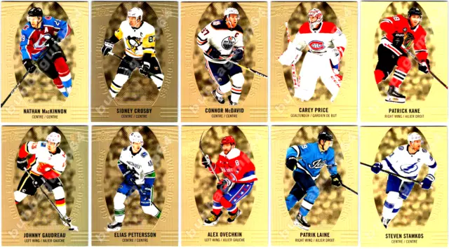 2019-20 UPPER DECK TIM HORTONS GOLD ETCHINGS COMPLETE 10 Hockey CARD Insert Set