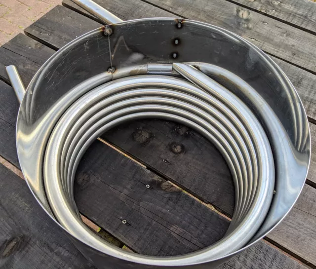 Water heater coil with fireguard - hot tub - outdoor pool - stainless steel