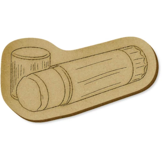 6 adornos artesanales de MDF ""Pegamento Stick"" (EB00027684)