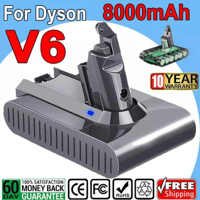 21.6V 8.0Ah Battery for Dyson V6 Animal SV03 DC58 DC59 DC61 DC62 Absolute Fluffy