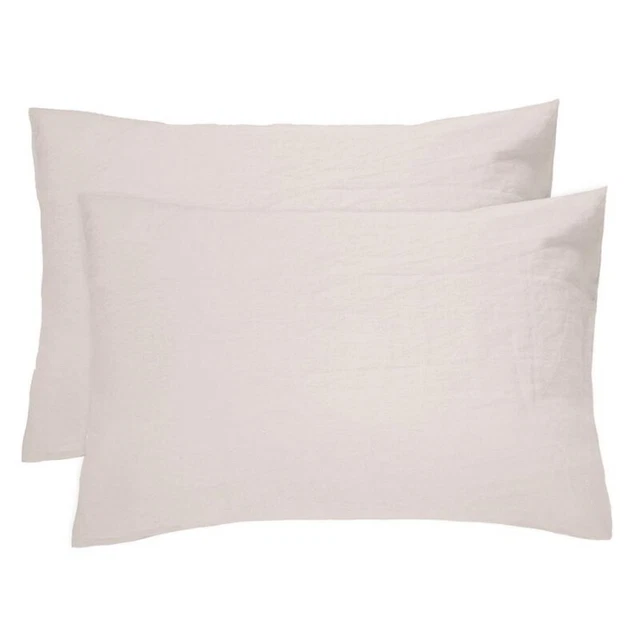 Bambury French Flax Linen Pebble Pillowcase Pair