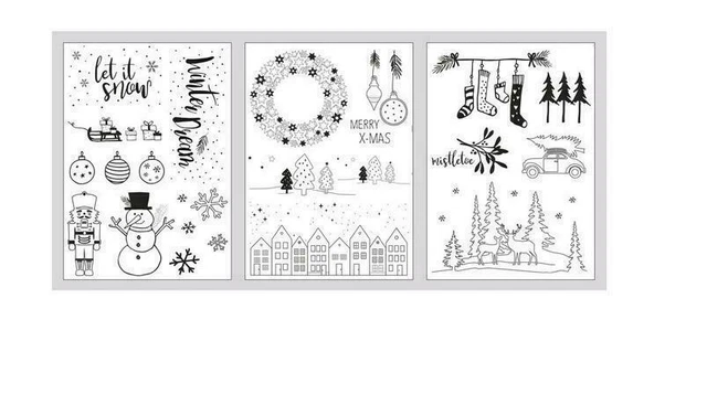 RAYHER FENSTER MALVORLAGEN Winter/Xmas3 Vorlagen + 1 Kreidemarker, SB