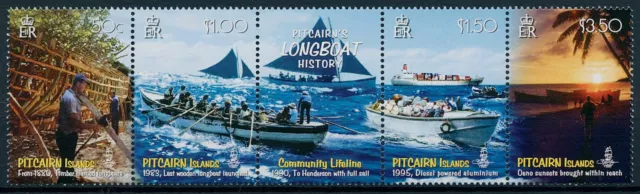 Pitcairn Islands 2008 MNH Nautical Stamps Pitcairn's Longboat History 4v Strip