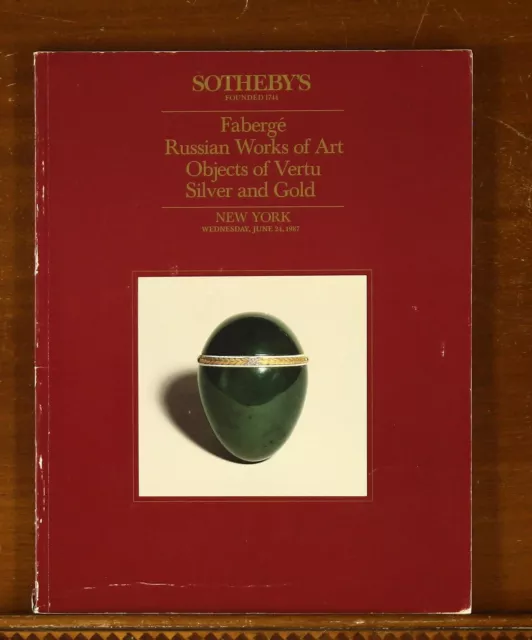 Sotheby's Auction Catalog Faberge, Russian Works of Art, Vertu, Silver Gold 1987