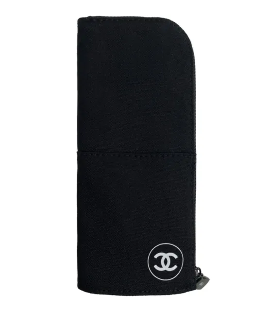 CHANEL Beauty Black Cosmetics Brush Pouch Small Size Travel Case