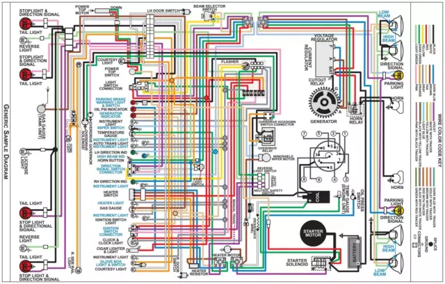 JEGS 19260 Wiring Diagram for 1970-1971 Chevy Chevelle Malibu, Monte Carlo -