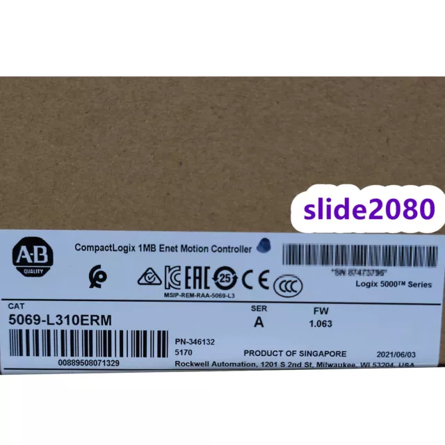 New Factory Sealed Allen Bradley 5069-L310ERM SER A CompactLogix 5380 Controller