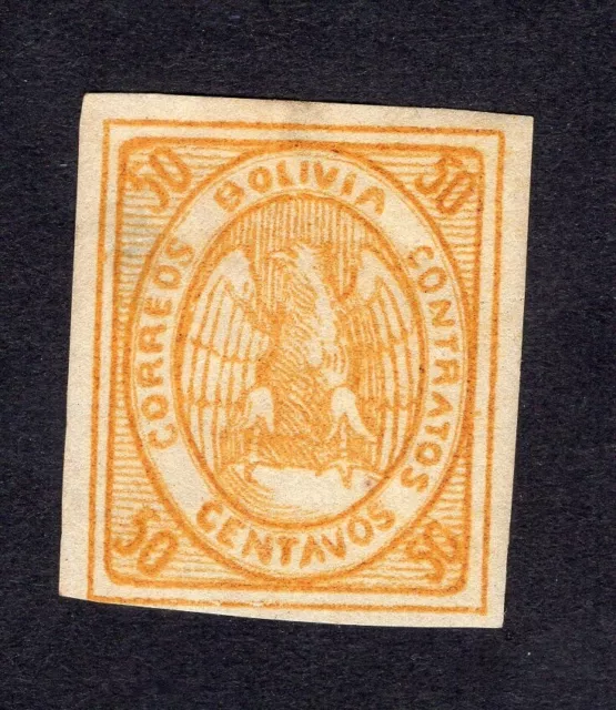 Estampilla Bolivia 1867-68 Mi#3a MH CV=$42