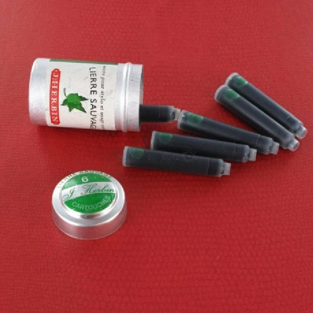 lot de 6 boites de cartouches d'encre Lierre Sauvage boite de 6 Herbin