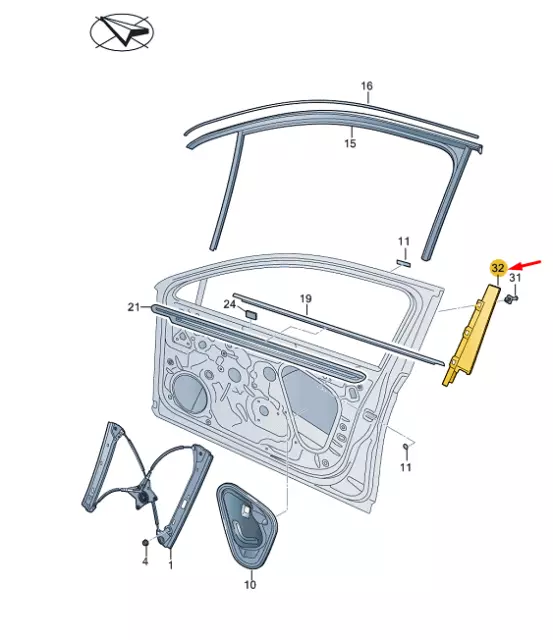 Neu Vw Passat B8 Vorne Rechter Tur B-Saulen-Trim 3G0837902Ab041 Original