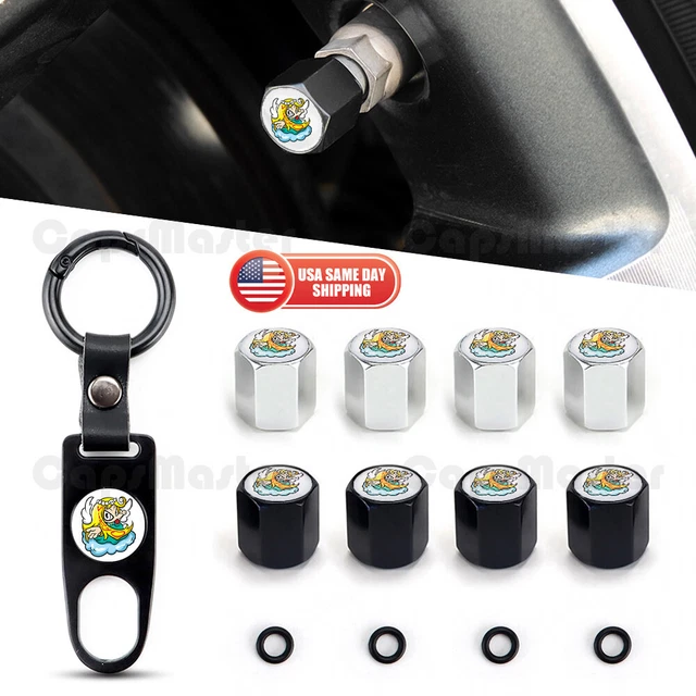 Universal Car Wheel Tire Valve Dust Stem Air Cap Keychain Ring Zodiac Virgo Logo