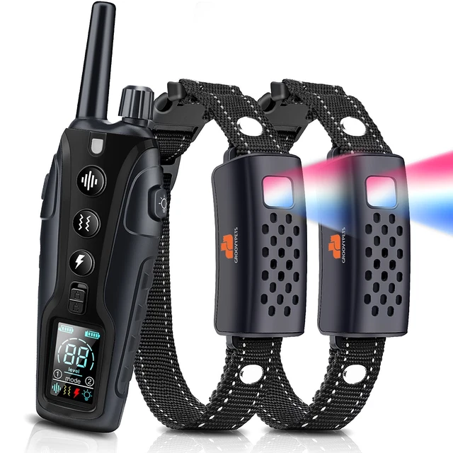 COLOR LCD 1100 Yd Remote Dog Training Shock Collar for 2 Small Medium