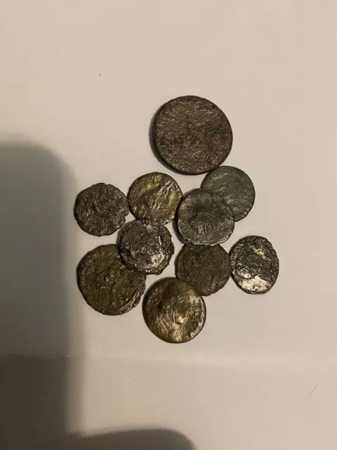 Lot of 10 Ancient Roman Empire Bronze Coins Emperor Bust Ae No Reserve