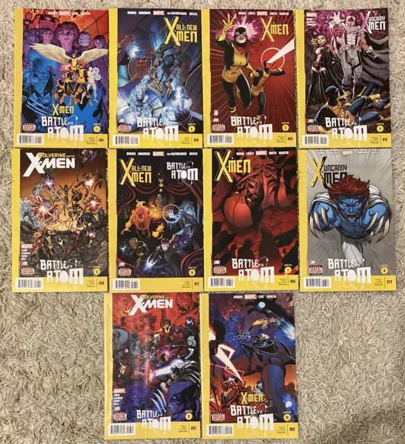 X-Men Battle Of The Atom #1 - 10 Marvel Comics 2013 / 2014 Sent In CBoard Mailer