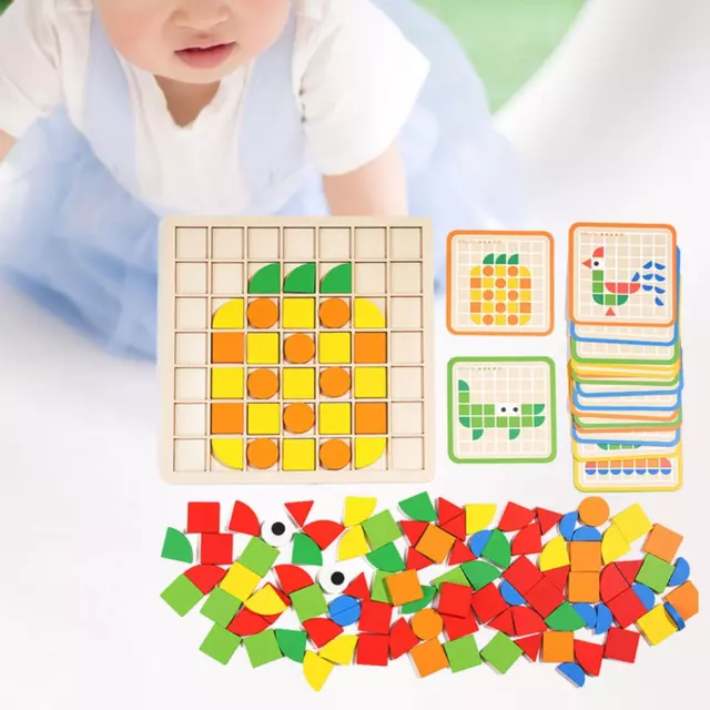 Wooden Tangram Puzzle, Geometric Shape Puzzle, Brain Teasers for Preschool Kids