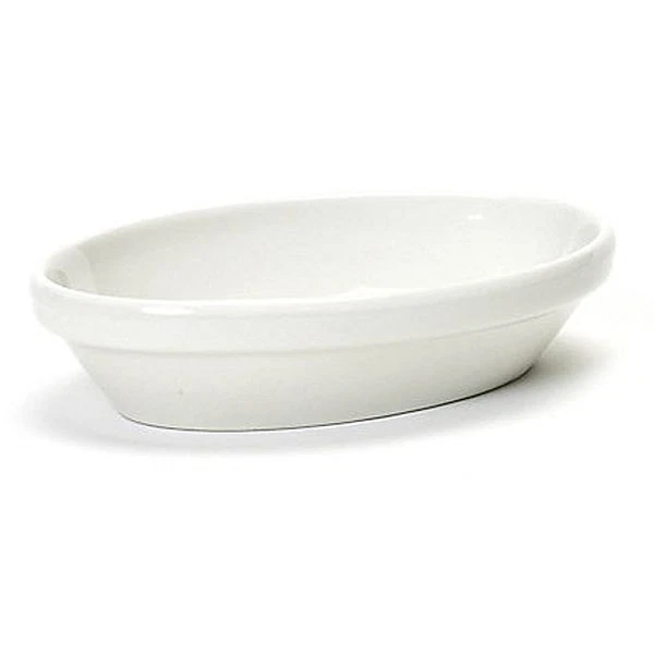 Tuxton BEK-0803 8 Oz. Eggshell Oval Nesting Baker - 12 / CS