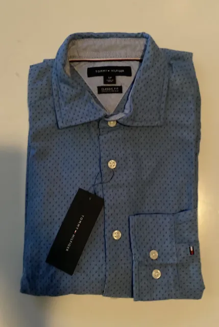 Men's Tommy Hilfiger Blue Classic Fit Long Sleeve Shirt NWT