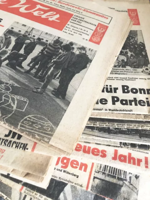 Junge Welt nach Auswahl verschiedene Ausgaben 1965 bis 1967 DDR Zeitung